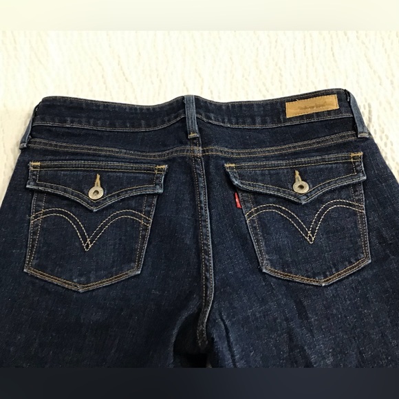 LEVI'S 545 Womens Dark Denim Low Boot Cut Stretch Jeans - Picture 4 of 10